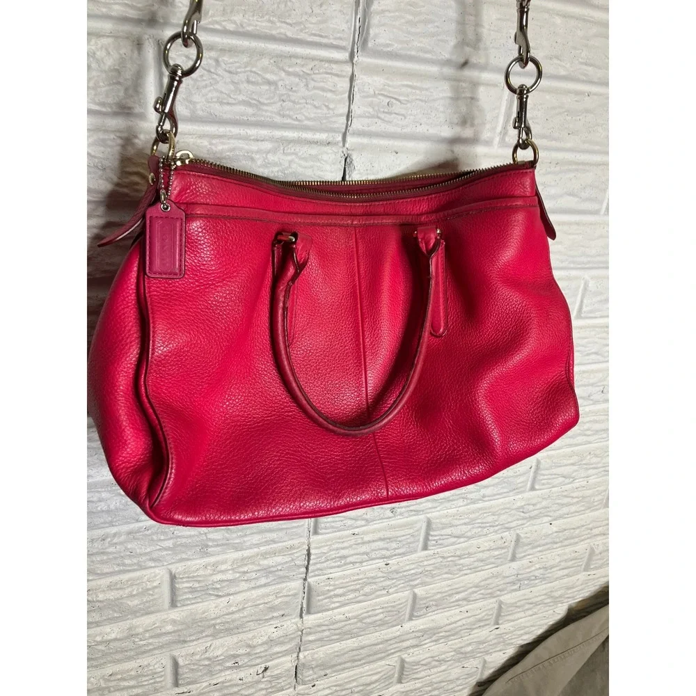Coach Madison Satchel Bag Womens Medium Pink Good Pebbled Leather Crossbody